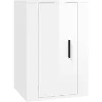 vidaXL Meuble TV mural blanc brillant 40x34,5x60 cm