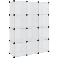 vidaXL Organiseur de rangement en cube avec 12 cubes et portes en PP transparent