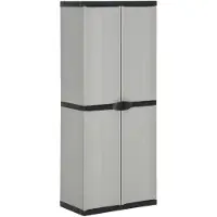 vidaXL Armoire de rangement de jardin 3 étagères Gris/noir 68x40x168cm