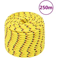 vidaXL Corde de bateau Jaune 12 mm 250 m Polypropylène