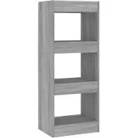 vidaXL Bibliothèque/Séparateur de pièce Sonoma gris Bois d'ingénierie