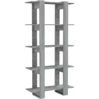 vidaXL Bibliothèque/Séparateur de pièce Sonoma gris 80x30x160 cm