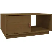 vidaXL Table basse marron miel 80x50x35,5 cm pin massif