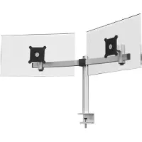 Durable Monitor Mount For 2 Monitors Table Clamp Support Noir,Argenté
