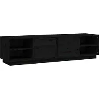 vidaXL Armoire TV noire 156x40x40 cm pin massif
