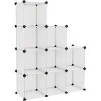 vidaXL Cubes de rangement 9 pcs Transparent PP