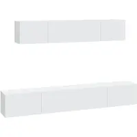 vidaXL Ensemble de 4 armoires TV blanc en bois composite