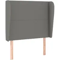 vidaXL Tête de lit avec oreilles gris foncé 93x23x118/128 cm Tissu