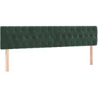 vidaXL Têtes de lit 2 pcs. Vert foncé 100x7x78/88 cm velours