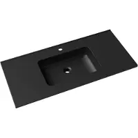 Linie Vano plan simple marbre composite Noir Mat 100 x 46 cm