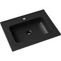 Linie Vano plan simple marbre composite Noir Mat 60 x 46 cm