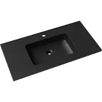 Linie Vano plan simple marbre composite Noir Mat 90 x 46 cm