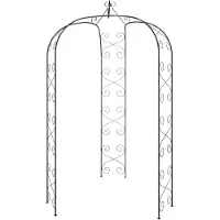 vidaXL Arche de jardin Noir Ø180x255 cm Acier