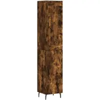 vidaXL Highboard chêne fumé 34,5x34x180 cm bois composite