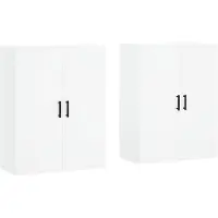 vidaXL Armoires murales 2 pcs. Blanc 69,5x34x90 cm