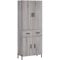 vidaXL Highboard Gris Sonoma 69,5x34x180 cm Matériau dérivé du bois