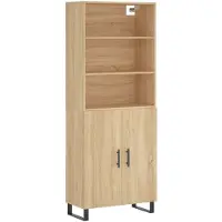vidaXL Highboard chêne Sonoma 69,5x34x180 cm Matériau dérivé du bois