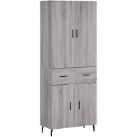 vidaXL Highboard Gris Sonoma 69,5x34x180 cm Matériau dérivé du bois