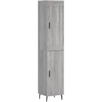 vidaXL Highboard Gris Sonoma 34,5x34x180 cm Matériau dérivé du bois