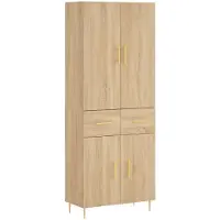 vidaXL Highboard chêne Sonoma 69,5x34x180 cm Matériau dérivé du bois