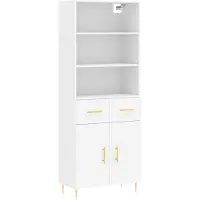 vidaXL Highboard blanc 69,5x34x180 cm Bois composite