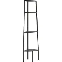 vidaXL Étagère d'angle avec 4 étagères Noir 45,5x31,5x150 cm