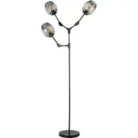 Expo Lampadaire Lime 3 lumières noir avec verre fumé