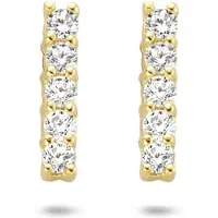 Marie-Celeste -Celeste Ohrknöpfe Balkje Zirkonia - Gold, (Or véritable 14 carats)