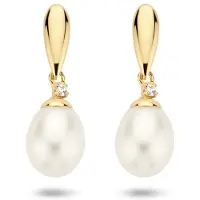 Marie-Celeste Celeste Earparts perles et zircons, (Perle d'eau douce et zirconium)