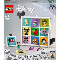 LEGO 43221 | Disney 100 ans d'icônes de dessins animés Disney, kit de bricolage et set DIY comme art mural et accessoires de chambre à coucher, avec Mickey Mouse et Cie.