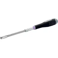 Bahco Ergo Flexible Shaft Socket Wrench Screwdriver With Rubber Grip 7 Mmx150 Mm Argenté