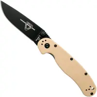 Ontario Couteau pliant RAT-2 D2, noir, desert tan