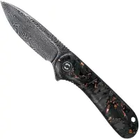 CIVIVI Couteau pliant Elementum Damascus, shredded carbon fiber/copper