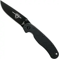 Ontario Couteau pliant RAT-2 D2, noir, noir