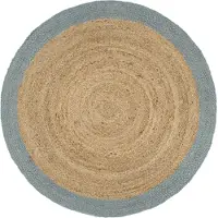 vidaXL Tapis fait à la main Jute avec bord vert olive 240 cm
