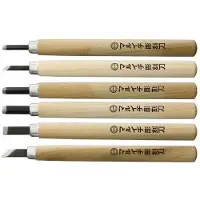 Yoshiharu KL-6 Maruichi Japanse set de couteaux à bois japonais, set de 6 avec étui en plastique