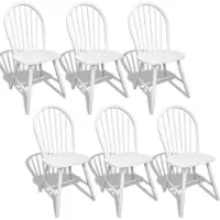 vidaXL Chaises de salle à manger 6 pcs. Blanc hévéa massif