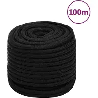 vidaXL Corde de travail Noir 18 mm 100 m Polyester