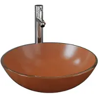 vidaXL Salle de bain lavabo avec robinet et vidage brun