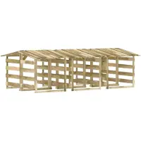 vidaXL Pergolas avec toits 6 pcs 100x90x100 cm Bois de pin imprégné