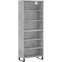 vidaXL Highboard gris béton 69,5x32,5x180 cm Bois composite