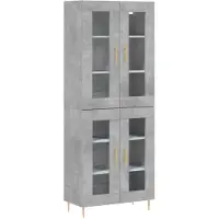 vidaXL Buffet haut Gris béton 69,5x34x180 cm Bois d'ingénierie