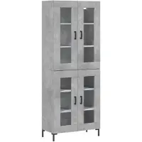 vidaXL Highboard gris béton 69,5x34x180 cm Bois composite