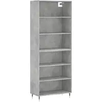 vidaXL Highboard gris béton 69,5x32,5x180 cm Bois composite