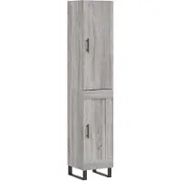 vidaXL Highboard Gris Sonoma 34,5x34x180 cm Matériau dérivé du bois