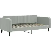 vidaXL Lit de jour gris clair 100x200 cm velours