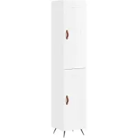 vidaXL Highboard blanc brillant 34,5x34x180 cm Bois composite
