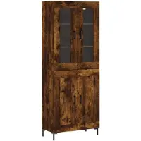 vidaXL Highboard chêne fumé 69,5x34x180 cm bois composite