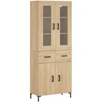 vidaXL Highboard chêne Sonoma 69,5x34x180 cm Matériau dérivé du bois