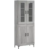 vidaXL Highboard Gris Sonoma 69,5x34x180 cm Matériau dérivé du bois
